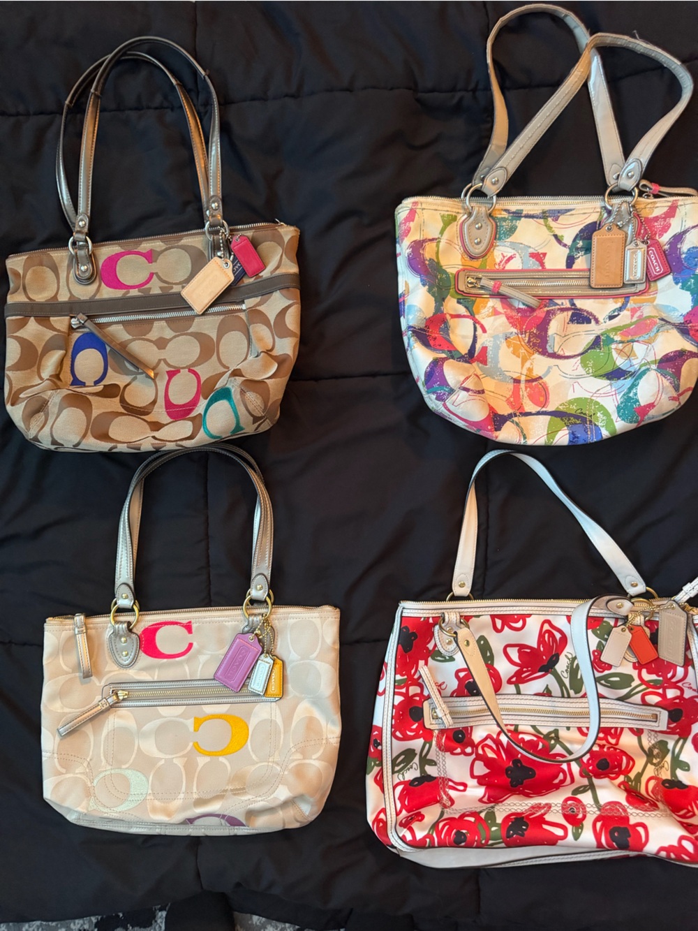 Coach Dome Satchel Quartet — Multicolor Accents Canvases w/12 coach tags